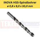 10 Piece INOVA HSS Twist Drills  0,8 x 9,0 X 30,0 MM din 338 R-N