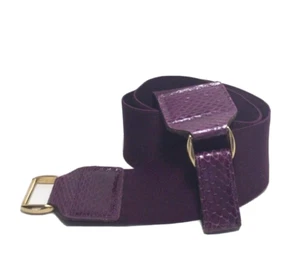 Women's Belt Small Purple Snakeskin Cinch Elastic Wide Stretch Casual Dress - Picture 1 of 14