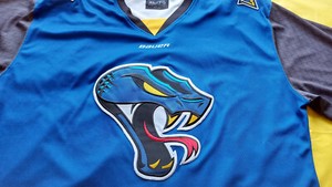 Columbus Cottonmouths Jersey mens XL bauer blue defunct team sphl echl chl