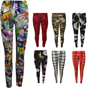 Animal Aztec Skull Print Full Long Pants Ladies Stretch Leggings - Picture 1 of 31