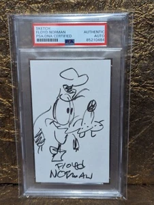 FLOYD NORMAN Sketch Signed Hand Drawn Walt Disney Goofy  PSA DNA Autographed  - Picture 1 of 1