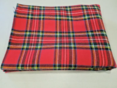 Red Tartan Plaid Cotton Flannel Fabric - 29" x 44" plus Scraps - Image 1 of 4