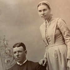 Antique Cabinet Card Victorian Photograph WILL & CARA BYERS Mt. Mount Morris, IL