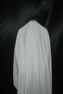 Velour Cotton knit fabric soft for pullovers off white pfd color by the yard  - Image 1 of 4