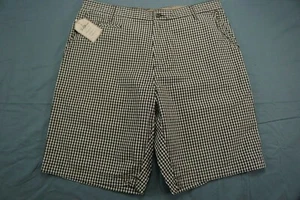 Tre Vero Flat Front Cotton Canvas Chino Shorts. Brown Check, Men's Size 36. NWT! - Picture 1 of 6