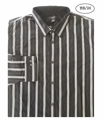 ATENCIÓN NUEVO Camisa Negra Rayas Mangas Largas Abotonada 3XLT QCO Foto 1 de 4