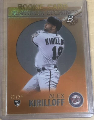 2021 Bowman Platinum Alex Kirilloff Platinum Etching /25 SSP  - Image 1 of 2