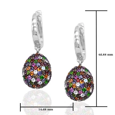 925 Пробы натуральный аметист турмалин капли женщин ювелирные серьги пара - Изображение 1 из 4