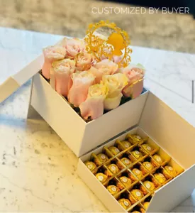 Caja de flores cuadrada sorpresa de calidad premium", 7,3"" x 7,3"" x 6,1""", varios colores - Imagen 1 de 28