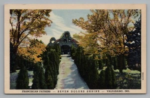 Postcard Valparaiso Indiana Franciscan Fathers Seven Dolors (Sorrows) Shrine - Picture 1 of 2