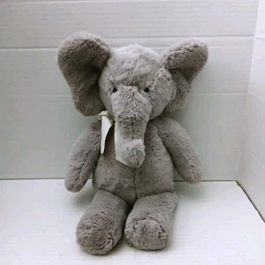 Pottery Barn Kids Gray Elephant Plush White Bow Stuffed Animal Toy PBK 17 Inches - Picture 1 of 5