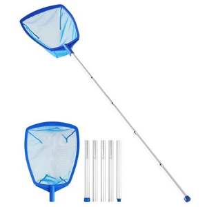 Pool Skimmer Net w/ Adjustable Telescopic Pole for Swimming Pools Spas Hot Tubs - Picture 1 of 9