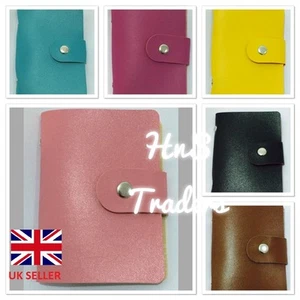  New 24 Cards PU Leather Credit ID Business Card Holder Pocket Wallet Case - Picture 1 of 6