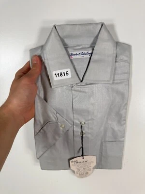 Camisa de vestir gris abotonada Marshall Field & Co de colección nueva con etiquetas talla 16 hecha en EE. UU. Foto 1 de 4