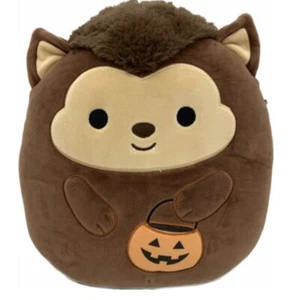 Squishmallows Wade The Warewolf Holding A Pumpkin Pail 12" Halloween NWT - Picture 1 of 8