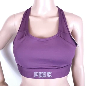 PINK Victoria's Secret Ultimate Women Sport Bra Med Support WireFree Purple S - Picture 1 of 5