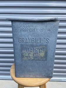 GRAYBILL'S DAIRY Milk Bottle Galvanized Metal Box Cooler Lancaster PA Lititz - Picture 1 of 7