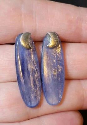 Moon Long Natural Kyanite 925 Sterling Silver Earrings Jewelry 2835 - Image 1 of 4