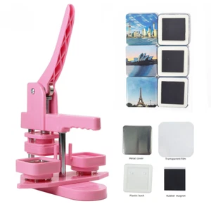 Fridge Magnet Button Maker Machine DIY Pin Badge 1.97 inch With 100 Sets Button - Picture 1 of 7