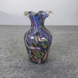 Murano Tutti Frutti Byzantine A.V.E.M. Glass Works 7" Vase 1950s Millefiori - Picture 1 of 7