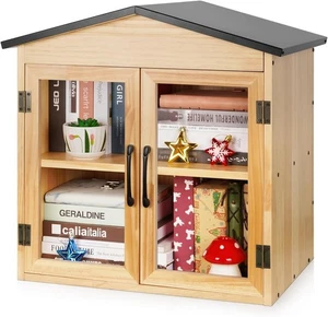 Outdoor Bibliothek Outdoor Bücherbox Aufbewahrung klein Holzschrank kleine Literatur - Bild 1 von 7