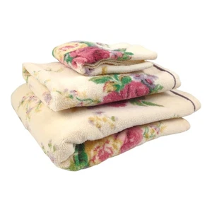 Laura Ashley Hannah Country Roses Bath + Hand Towel 3-Pc Set Floral Cottagecore - Picture 1 of 13