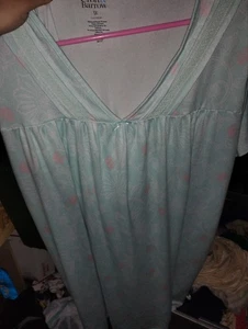 3x Croft and Barrow Ropa de Dormir Vestido Talla Grande Poliéster Spandex Verde Floral Como Nuevo - Imagen 1 de 2