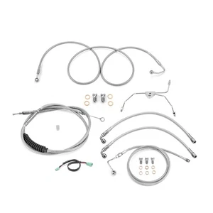 Kit de cables de manillar ABS cromado ABS para Harley Touring 2009-2013 16" - Imagen 1 de 9