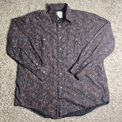 Camisa ajustada Rough Stock Panhandle para hombre grande L púrpura cachemira perla occidental a presión Foto 1 de 4