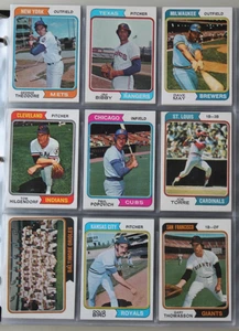 1974 TOPPS BASEBALL Partial Set in Binder - Over 550 Cards (mostly commons) - Picture 1 of 7