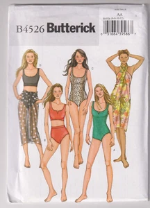 4526 BUTTERICK - 1 & 2 Piece SWIMSUIT & WRAP - Sz 6/8/10/12 - Picture 1 of 2