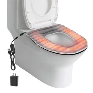 Heated Toilet Seat CoverUSB Powered Toilet Seat Warmer with Charger5-Speed Ad... - Picture 1 of 7