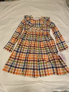 Bonnie Jean Girls Size 10 Multicolored Fall Pumpkins Smocked Holiday Dress NWT - Picture 1 of 9