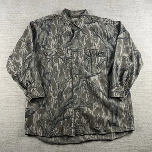 VTG Mossy Oak Shirt Men's Size XL Treestand Camo 80s Button Up Long Sleeve USA - Picture 1 of 8