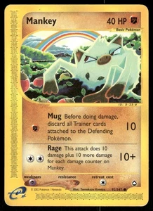 Pokemon Tcg Mankey #92 Pokemon Aquapolis LP - Picture 1 of 2