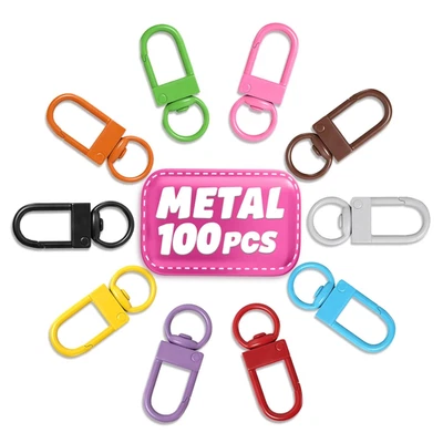 Metal 100 Pcs Colorful Lobster Claw Clasps for Keychains – 360° Swivel Keychain  - Image 1 of 4