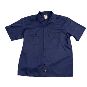 Camisa de trabajo Dickies utilitaria para hombre XL azul marino manga corta abotonada mecánica - Imagen 1 de 10