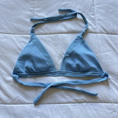 Top de bikini Becca línea fina azul claro traje de baño piscina playa para mujer talla D acolchado Foto 1 de 4