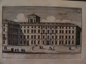 M Roma acquaforte originale 1700 Specchi Palazzo Doria Pamphili Collegio romano - Picture 1 of 1