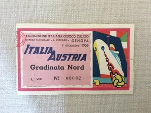 CALCIO 1956 BIGLIETTO STADIO ITALIA - AUSTRIA STADIO FERRARIS GENOVA 9/12/1956 - Imagen 1 de 1