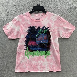 T-shirt donna rosa tinta cravatta Halloween pelle d'oca Welcome To Horrorland taglia S - Foto 1 di 10
