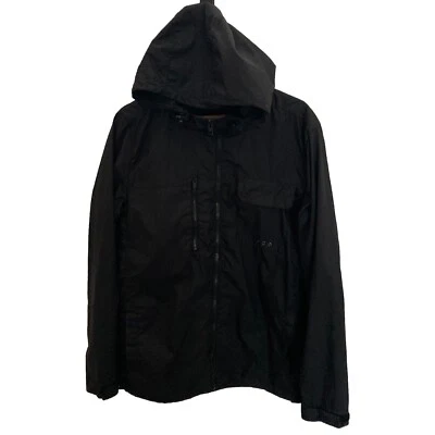 Chaqueta de lluvia cortavientos con capucha cremallera completa Hurley Covert Breaker para hombre grande negra Foto 1 de 4