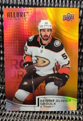 2021-22 Upper Deck Allure Rainbow Red/Orange Benoit-Olivier Groulx Anaheim Ducks - Image 1 of 2