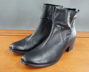 Paul Green Suzette Womens US 10.5 UK 8 Shoes Black Leather Ankle Bootie Side Zip - Picture 1 of 12