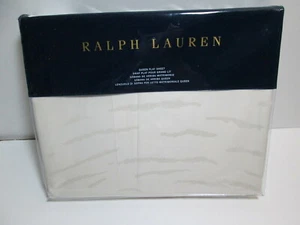 NUEVA Hoja Plana Ralph Lauren OLIVIA Mirada Queen 96""x108"" Crema Nueva en Paquete - Imagen 1 de 9