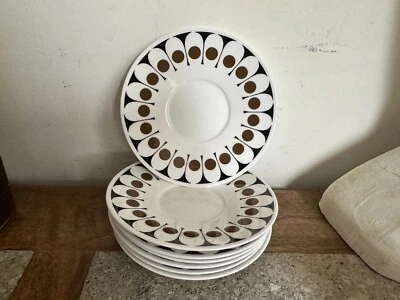 Hostess Tableware HT Black Velvet Saucers Bone China John Russell 1970’s - Image 1 of 3