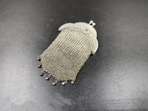 Antique Victorian Silver Purse - Women Chatelain Wallet - Coin - 0863CO AF14 - Picture 1 of 7