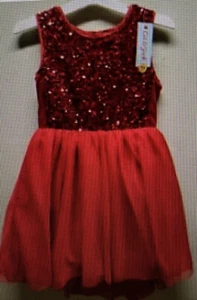 Cat And Jack girls Red Sequin Party Tulle Christmas dress L 10/12 Plus NWT - Picture 1 of 1