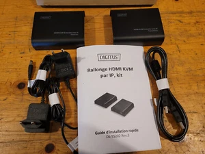 DIGITUS HDMI KVM Extender Over IP Set Noir DS-55202 HDMI Emetteur/Récepteur - Picture 1 of 13