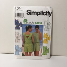 Simplicity 7700 Size 10 12 14 Misses' Top Shorts